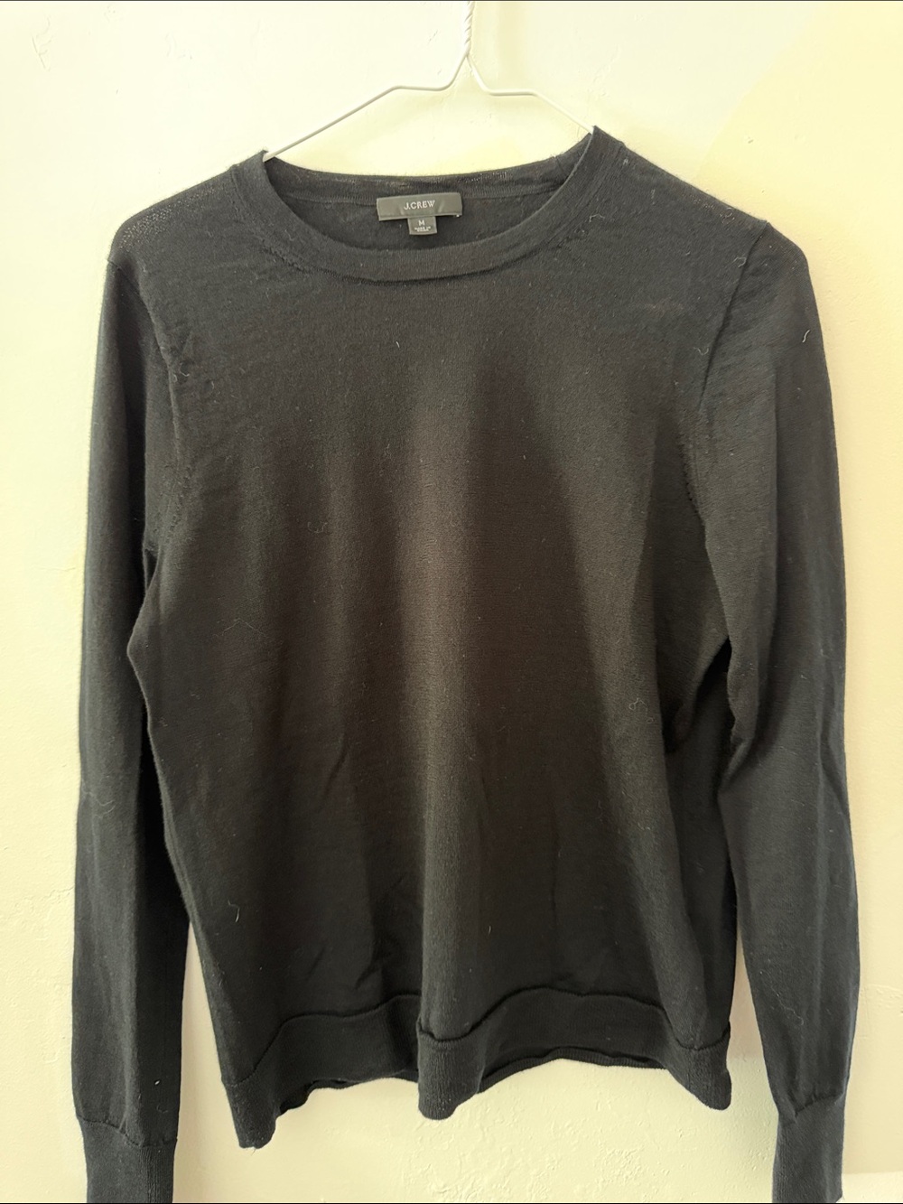 J. Crew Women’s Black Merino Wool Crewneck Sweater